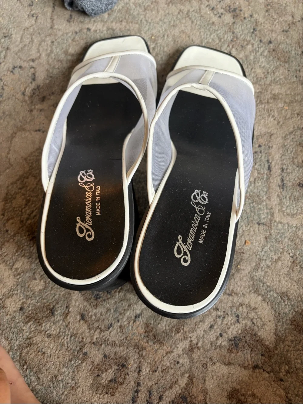 White Mesh Wedges, size 10